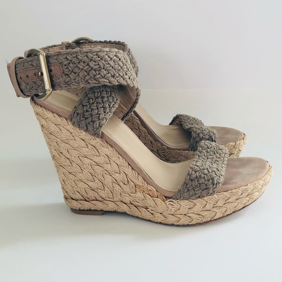 STUART WEITZMAN ALEX Green Crisscross Espadrille Wedges - Picture 15 of 15